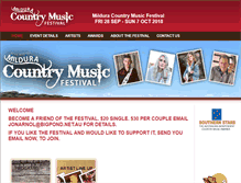 Tablet Screenshot of milduracountrymusic.com.au